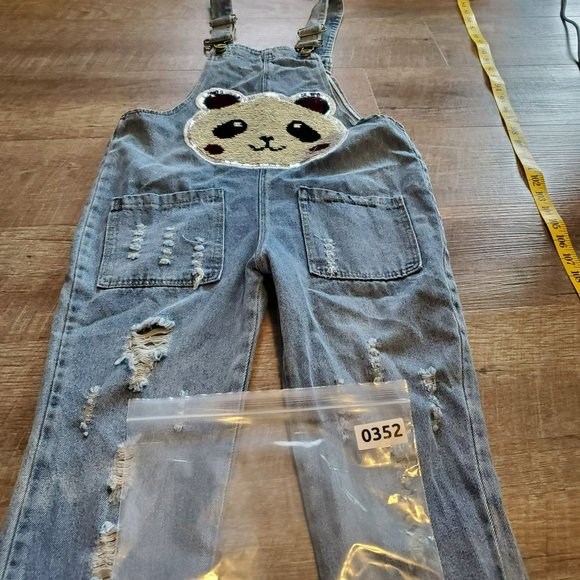Girls/Kids Size 14 No Brand Overalls/Bibs Has a sequin flip Panda face light was - Picture 10 of 10